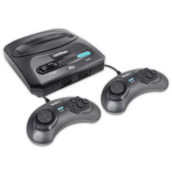 Игровая приставка RETRO GENESIS 470 игр два проводных джойстика Mix (8+16Bit) Черный