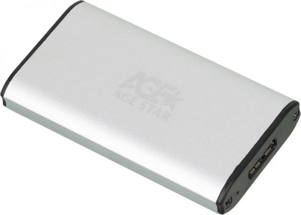 Внешний корпус для HDD/SSD Agestar 3UBMS1 mSATA USB 3.0 пластик/алюминий серебристый